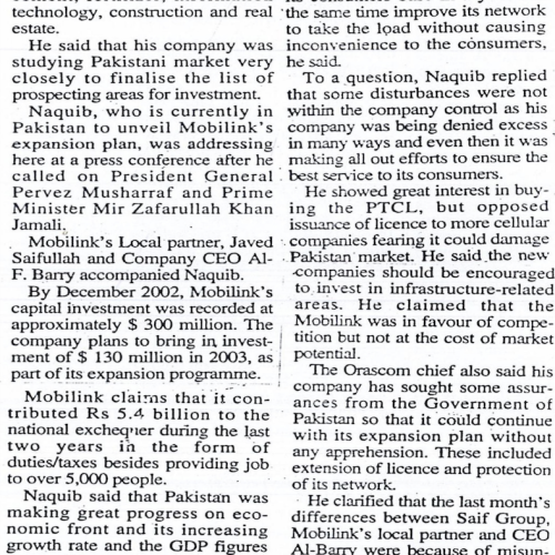Business Recorder - March 5th, 2003