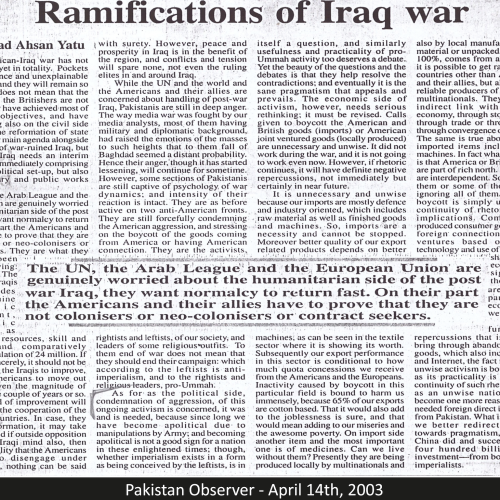 Pakistan Observer - April 14th, 2003