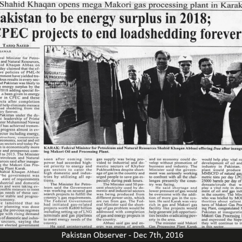 Pakistan Observer - Dec 7th, 2016