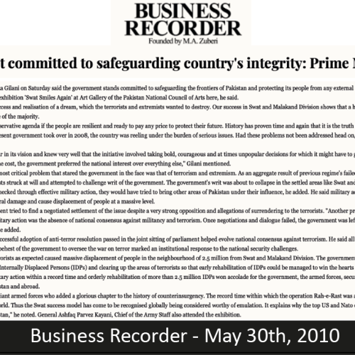 Business Recorder - May 30th, 2010
